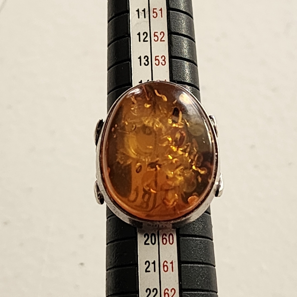 BALTIC AMBER 925 RING SIZE 8 - Picture 2 of 7